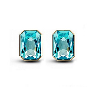 Crystal Zircon Earrings Stud Earrings For Women Square Earrings Fashion Jewelry Accessories