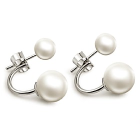 925 Silver Sterling Silver Jewelry Earrings Sample Imitation Pearl Stud Earring 1pair