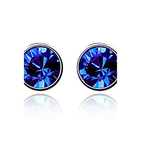 Luxury Stud Earrings For Women Vintage Crystal Stud Earrings Fashion Jewelry Accessories Silver Plated