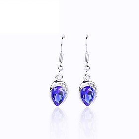 Luxury Austria Crystal Drop Earrings For Women Waterdrop Earrings Fashion Jewelry Accessories Silver Plated