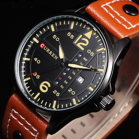 Curren Mens Watches Relogio Sports Time Module Quartz Watches Luminous Hands Date Day Watch Military Army Leather Wrist Watch Cool Watch Unique Watch
