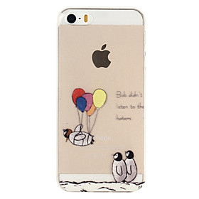 Per Custodia iPhone 5 Transparente \/ Fantasia\/disegno Custodia Custodia posteriore Custodia Con animale Morbido TPU iPhone SE\/5s\/5