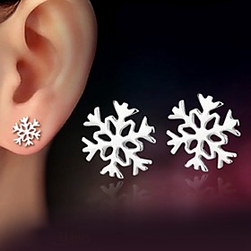 925 Silver Sterling Silver Jewelry Earrings Sample Snow Stud Earring 1pair