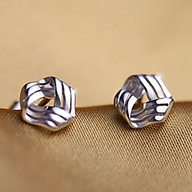 925 Silver Sterling Silver Jewelry Earrings Sample Striangle Stud Earring 1pair