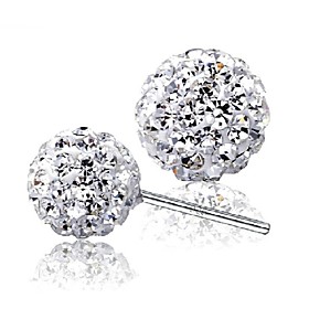 925 Silver Sterling Silver Jewelry Earrings Sample Rhinestone Beads Stud Earring 1pair