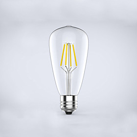 1pc 400lm E26 / E27 LED Filament Bulbs ST64 4 LED Beads COB Waterproof Decorative Warm White 220-240V