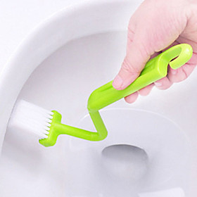 Japan Style "s" Mini Closestool Brush Crooked Powerful Brush Cleaning Cleaning Brush (random Color)