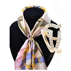 Hualuoeuropean And American Fashion Scarf Buckle Korean High-grade Diamond Brooch Ms. Hollow Buckle Shawl Accessories