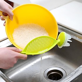 Kitchen Rice Bean Wash Colander Strainer Creative Tool Practical Plastic Sieve