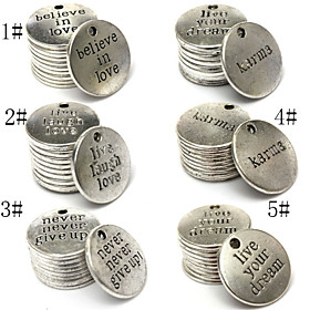 10pcs Antique Love Words Charm Silver Pendant Diy Jewelry Making Alloy Findings