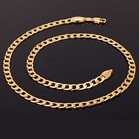 U7 18k Chunky Gold Filled Necklace Figaro Chains High Quality Franco Necklaces Chain For Men 5mm 55cm Jewelry Christmas Gifts