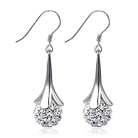 2016 Korean Women 925 Silver Sterling Silver Jewelry Aaa Zircon Earrings Drop Earrings 1pairimitation Diamond Birthstone