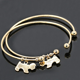 Dog Pendant Gold/silver Cuff Bangle Bracelet Jewelry Set (67cm) Christmas Gifts