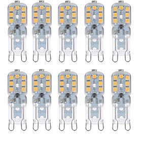 HKV 10pcs 2.5W 250-350 lm G9 LED Bi-pin Lights T 14 leds SMD 2835 Decorative Warm White Cold White Natural White AC 110-130V AC 220-240V