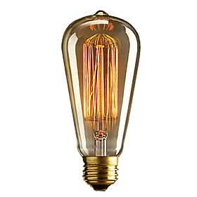 1pc 40W E27 E26 / E27 E26 ST64 Warm White 2300k Incandescent Vintage Edison Light Bulb 110-220V 220-240V