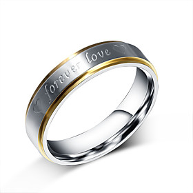 Unisex Fashion 316l Titanium Steel Ring Forever Love Band Rings Party/casual/daily Women Men 1pc