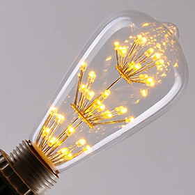 1pc 3W 300lm E26 / E27 LED Filament Bulbs ST64 47 LED Beads Integrate LED Dimmable Starry Decorative Warm White 220-240V