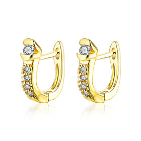 Aaa Cubic Zirconia Earrings Jewelry Women Daily Casual Zircon Copper Gold Plated 1 Pair Yellow Gold