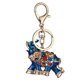 The New Thailand Hot Genuine Diamond Car Keychain Drop Elephant Girls Bag Ornaments Pendant Small Customized Gifts Factory Direct Sales