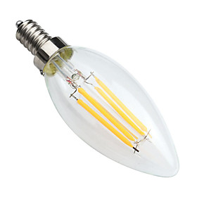 KWB 1pc 400lm E14 LED Filament Bulbs C35 4 LED Beads COB Dimmable Decorative Warm White 220-240V