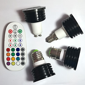 4pcs 400lm E14 GU10 E26 / E27 B22 LED Spotlight MR16 1pcs LED Beads High Power LED Dimmable Decorative Remote-Controlled Sound-Activated