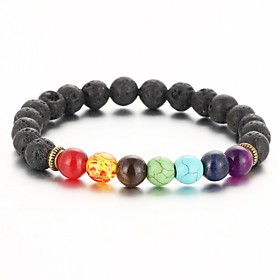 2016 New Natural Black Lava Stone Bracelets Balance Beads Bracelet For Men Women Stretch Yoga Jewelry Gifts