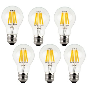 KWB 6pcs 7W 760lm E26 / E27 LED Filament Bulbs A60(A19) 8 LED Beads COB Decorative Warm White Cold White 220-240V