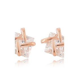 Stud Earrings Zircon Cubic Zirconia Alloy Fashion Gold Silver Champagne Jewelry Daily 1 Pair