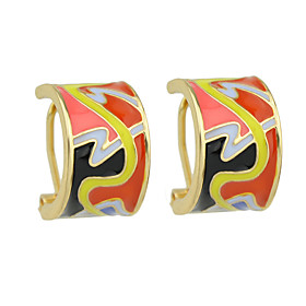 Colorful Enamel Small Stud Earrings For Ladies