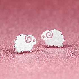 Stud Earrings Cute Style Costume Jewelry Silver Silver Plated Animal Shape Sheep Jewelry For Party Daily Casual