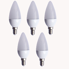 EXUP 5pcs 5W 450lm E14 LED Candle Lights C37 10 LED Beads SMD 2835 Warm White Cold White 110-130V 220-240V