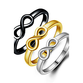 Infinite Ring Wedding Party Special Occasion Daily Casual Jewelry Alloy Ring Midi Rings Band Rings 1pc6 7 8 9 10 Black Silver Gold