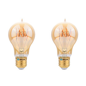 2pcs 4W 400-450lm E26 / E27 LED Filament Bulbs A60(A19) LED Beads COB Decorative Warm White 220-240V