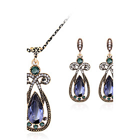 Jewelry Set Luxury Vintage Bohemian Party Special Occasion Synthetic Gemstones Resin Rhinestone Gold Plated Imitation Diamond Alloy Others