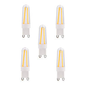 BRELONG 5pcs 4W 400lm E14 G9 LED Filament Bulbs T 4 LED Beads COB Dimmable Warm White Cold White 220-240V