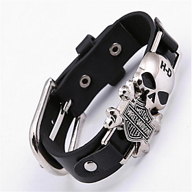 Leather Bracelet Hip-hop Rock Handmade Gothic Movie Jewelry Costume Jewelry Bohemian Punk Leather Alloy Skull / Skeleton Jewelry For