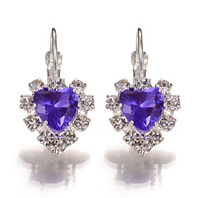 2017 Fashion Elegant Crystal Rhinestone Earrings Heart Hoop Earrings Jewelry Wedding Party Wholesale