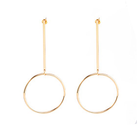 Hoop Earrings Dangle Earrings Jewelry Copper Circular Personalized Euramerican Statement Jewelry Fashion Round Gold Silvery Jewelryparty