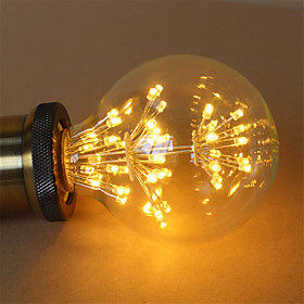 1pc 3W 200lm E26 / E27 LED Filament Bulbs G95 47 LED Beads COB Starry Decorative Warm White 220-240V