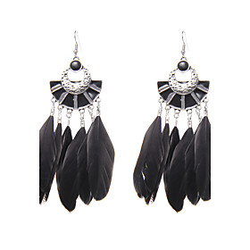 Lureme Drop Earrings Jewelry Unique Design Logo Style Turkish Gothic Fashion Feather Wings / Feather Jewelry Forwedding Party Special Occasion