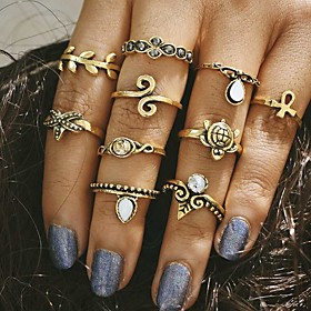 10pcs/set Midi Rings Jewelry Unique Design Fashion Vintage Alloy Jewelry For Wedding Party Daily Casual 1set 1pc