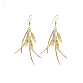 New Fashion Simple Vintage Plated Gold/silver Multiple Leaves Drop Earrings For Women Dangle Long Earrings Jewelry Accessories