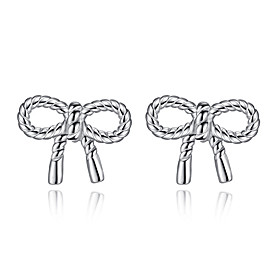 Stud Earrings Bow Sterling Silver Jewelry For Wedding Party Daily Casual 1 Pair