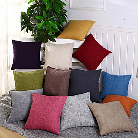 1 Pcs Cotton / Linen Pillow Cover / Pillow Case, Solid Colored / Novelty Casual / Traditional / Classic