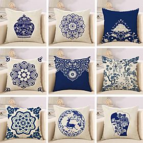 1 Pcs Cotton / Linen Pillow Cover / Pillow Case, Floral / Novelty / Classic Pattern / Classic / Retro