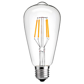 HRY 1pc 4W 360lm E26 / E27 LED Filament Bulbs ST64 4 LED Beads COB Decorative Warm White Cold White 220-240V