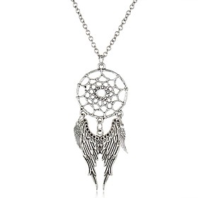 Bohemia Long Tassel Dream Catcher Necklaces Women Vintage Turquoise Feathers Charm Necklaces Pendants Jewelry