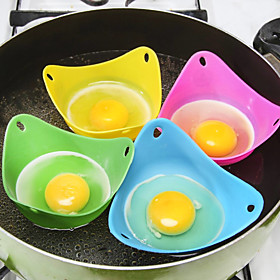 2pcs Silicone Eco-friendly Egg Poacher Boiler Heat Resistant Poaching Pods Pan Mould Baking Cup Kitchen Cooking Tool Cookware Gadget Bakeware Utensils
