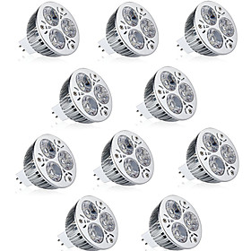 10pcs 6W 600lm MR16 LED Spotlight 3 LED Beads High Power LED Decorative Warm White Cold White 12V