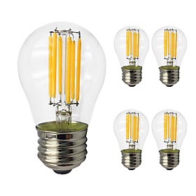 5pcs 6W 560lm E27 LED Filament Bulbs G45 6 LED Beads COB Edison Bulb LED Light Warm White Cold White 220-240V